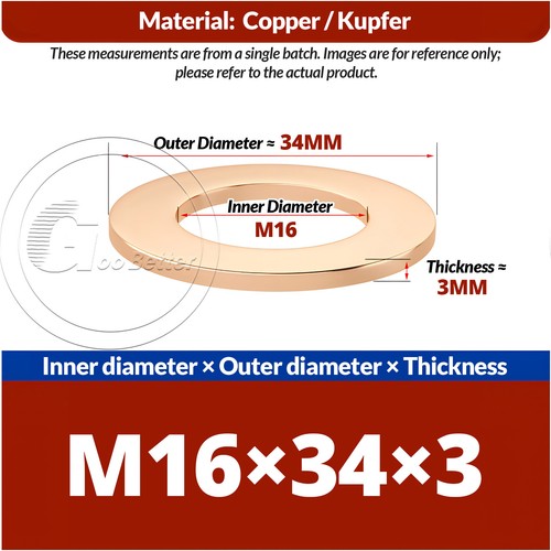 Metric copper sealing washers - sealing,