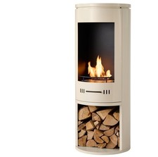 BIO ETHANOL STOVE CREAM CYLINDER STOVE OPEN FRONTED  No chimney needed