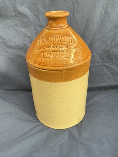 Vintage stoneware flagon - stoneware,