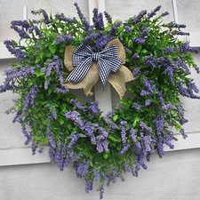 Valentine's Day Heart Wreath, Lavender Wreath, Flower Wreath, Heart Shaped
