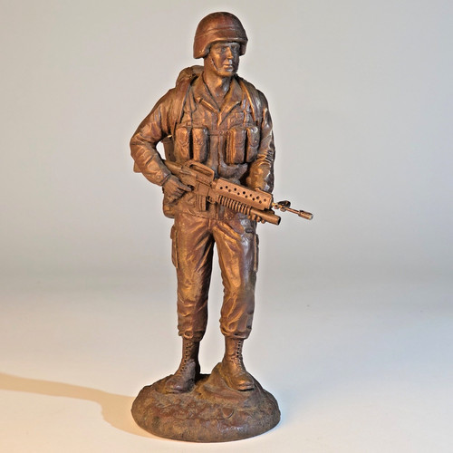 Bronze tone army soldier - bronze, us