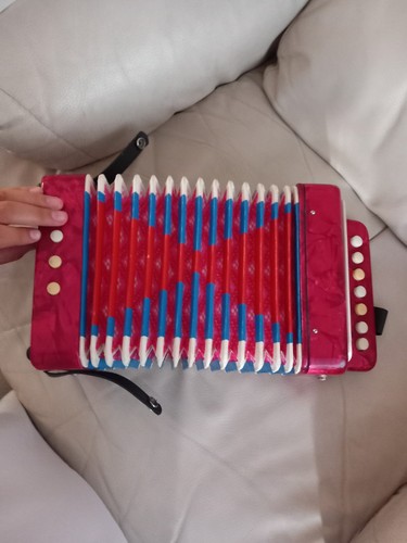 Red button accordion - red, 10