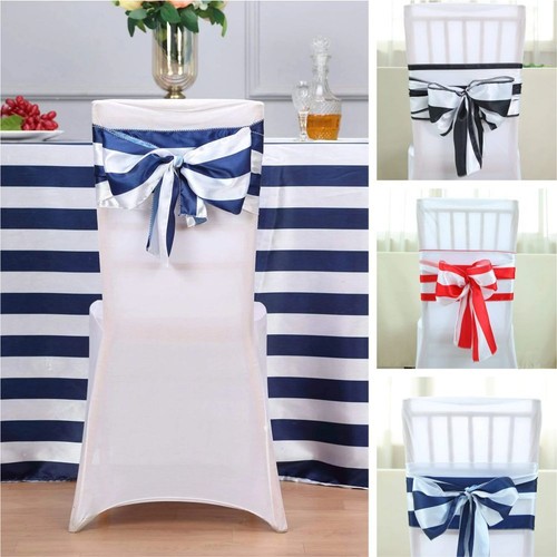 Satin stripe chair sashes - chair,