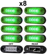 8x EASY FIT GREEN LED SIDE