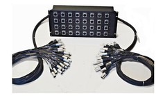 CBI 32 Ear Splitter Box Rack w/10ft Mon 10ft Main Microphone Split Snake w/lifts