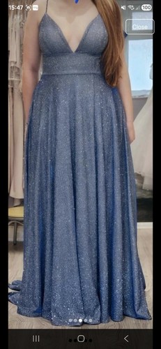 Blue glitter prom dress - blue, 12-14