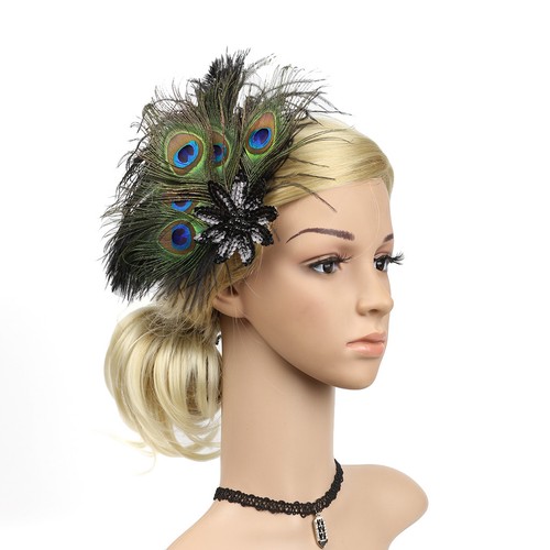 Sequin vintage lady feather - sequin,