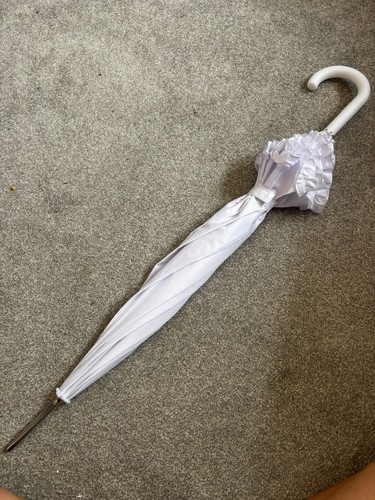 Vintage white bridal parasol - white,