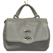 Auth ZANELLATO Postina Baby - Light gray Leather Handbag