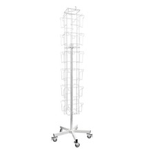 Greeting Card Stand - 6x8 Portrait 24 Pocket Rotating Floor Shop Display (K53/W)
