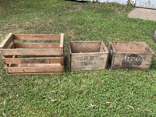 Vintage wooden soda - soda, crates