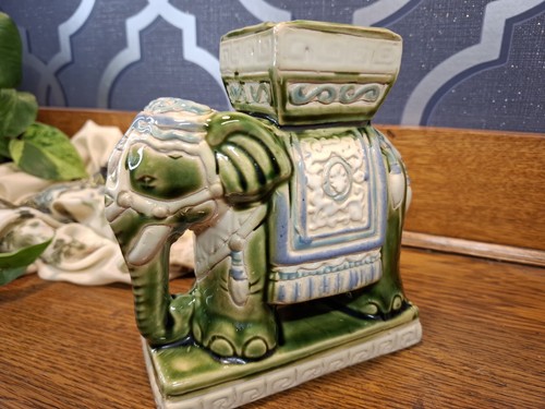 Vintage ceramic elephant plant - vintage,