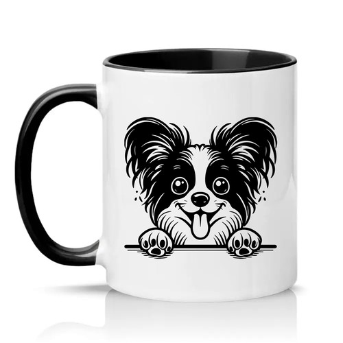 Peeking papillon dog - papillon,