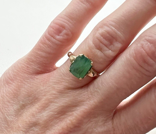 Antique emerald cut solitaire - antique,
