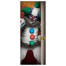 CREEPY CLOWN DOOR COVER 30" X