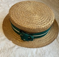 Vintage Olney Boater Hat Straw