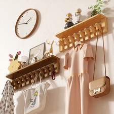 Wooden Coat Hat Rack Wall