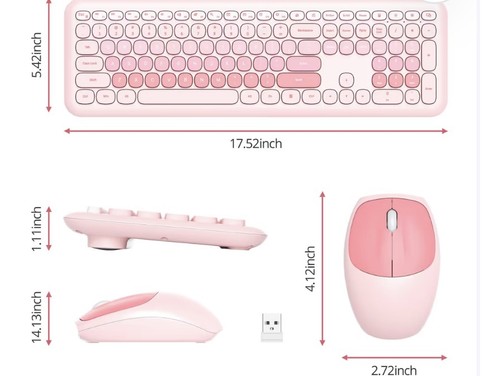 Pink keyboard and mouse - pink,