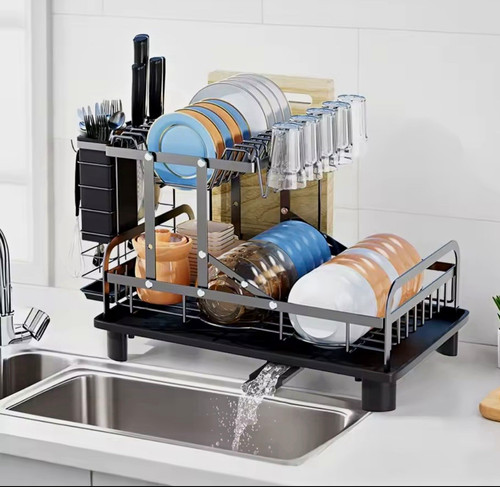 Black stainless steel tier - stainless, 2-tier