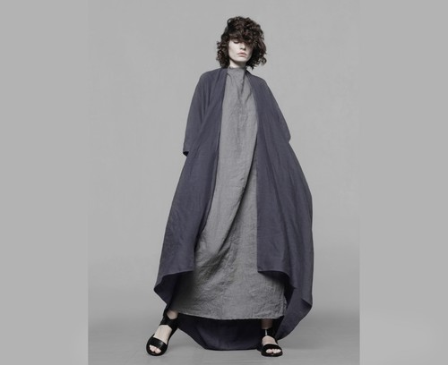 Loose oversized linen kimono - oversized,
