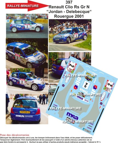 Decals ref 0397 renault - 1/43,