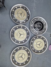 set of 5 classic Mercedes Benz 14" cream wheel trims 300D W123 200T metal cover