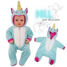 Doll Clothes Reborn Baby Realistic BiBi Doll 20" Unicorn Jumpsuit Unisex Outfit