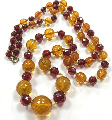 Vintage art deco faceted - faceted, amber