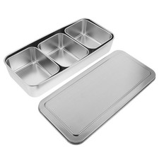  Spice Pots Storage Container Stainless Steel Condiment Organizer