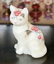 Fenton Glass Figurine - Opal Satin - Hand Painted - Winterberry