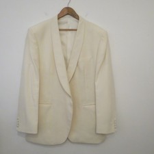 Marks Spencer Tuxedo Dinner Jacket 46 Long  Cream Ivory Off White Shawl Dinner.