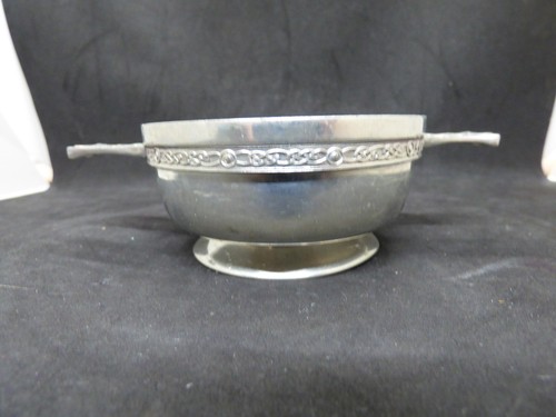 Scottish piper pewter quaich - pewter,