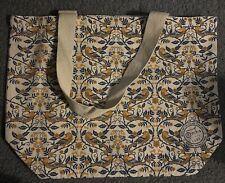 Oscha Luxe Tote Bag 100% Sustainably Sourced Cotton, Bird Pattern 