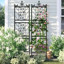 2Pcs Heavy Duty Metal Garden Trellis Fence Plant Climbing Stand Antirust Border