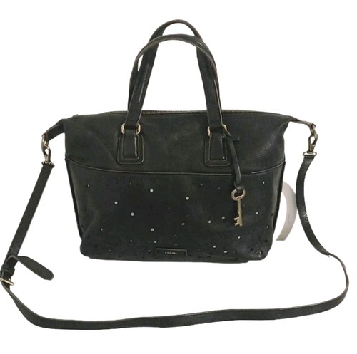 Fossil black leather medium - black,