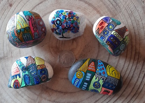 Hand painted kindness rocks - hand,