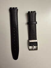 20mm Leather BLACK Watch Band