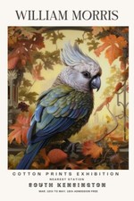 William Morris Cockatoo Vintage Botanical Cotton  Prints Exhibition Wall Poster