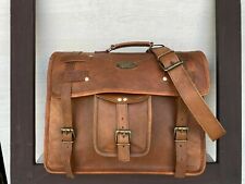 Vintage Goat Leather Italian Briefcase Genuine Real Messenger Laptop Satchel