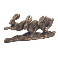 Bronze Hares Ornament Resin