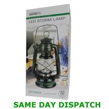 ANTIQUE BRASS 15 LED HURRICANE LANTERN CAMPING TENT LIGHT FISHING LAMP - DIMMER