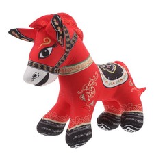  Horse Stuffed Animals Desktop Doll Ornament Chinese New Year Figures