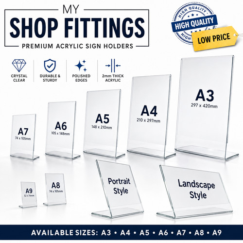 Acrylic counter poster holder - counter,