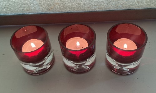 Beautiful red glass tea light - tea,