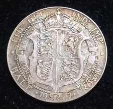 1907 HALF CROWN British 1/2