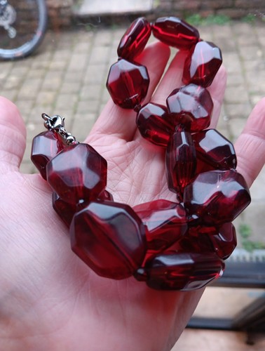 Cherry amber bakelite bead - cherry,