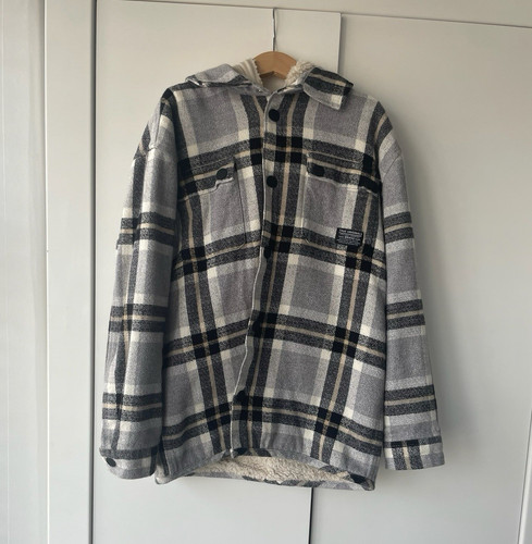 Boys hooded lined check - f&f,