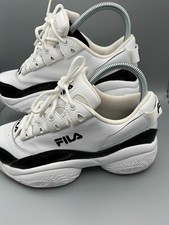 Fila Provenance Black White Chunky Platform Trainers Size UK 4