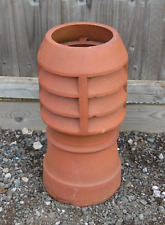 Large Heavy Old Clay Terracotta Louvred Chimney Pot Ideal Garden Planter Feature