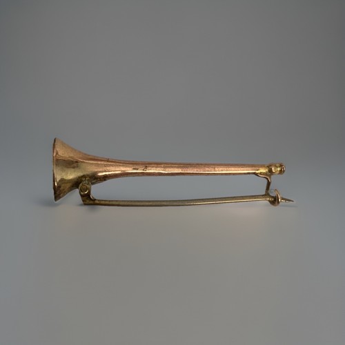 Antique 9ct gold hunting horn - antique,